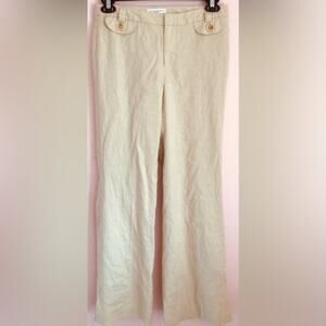 Banana republic linen blend stretch wide leg pants size 4